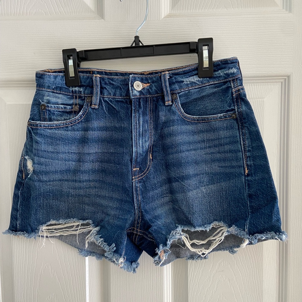 American Eagle Outfitters Blue Jean Shorts Distressed Style